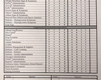 Health Services Competency Check Off