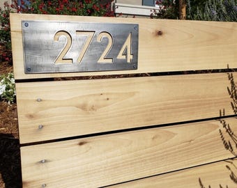 Custom Stainless Steel Modern House Numbers Sign, Address Plaque