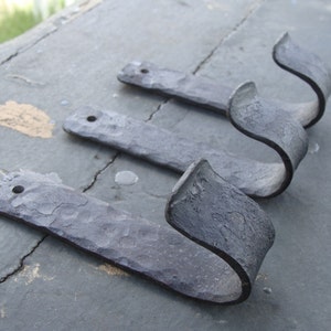 3 Hammered Coat Hooks with Matching Black Screws