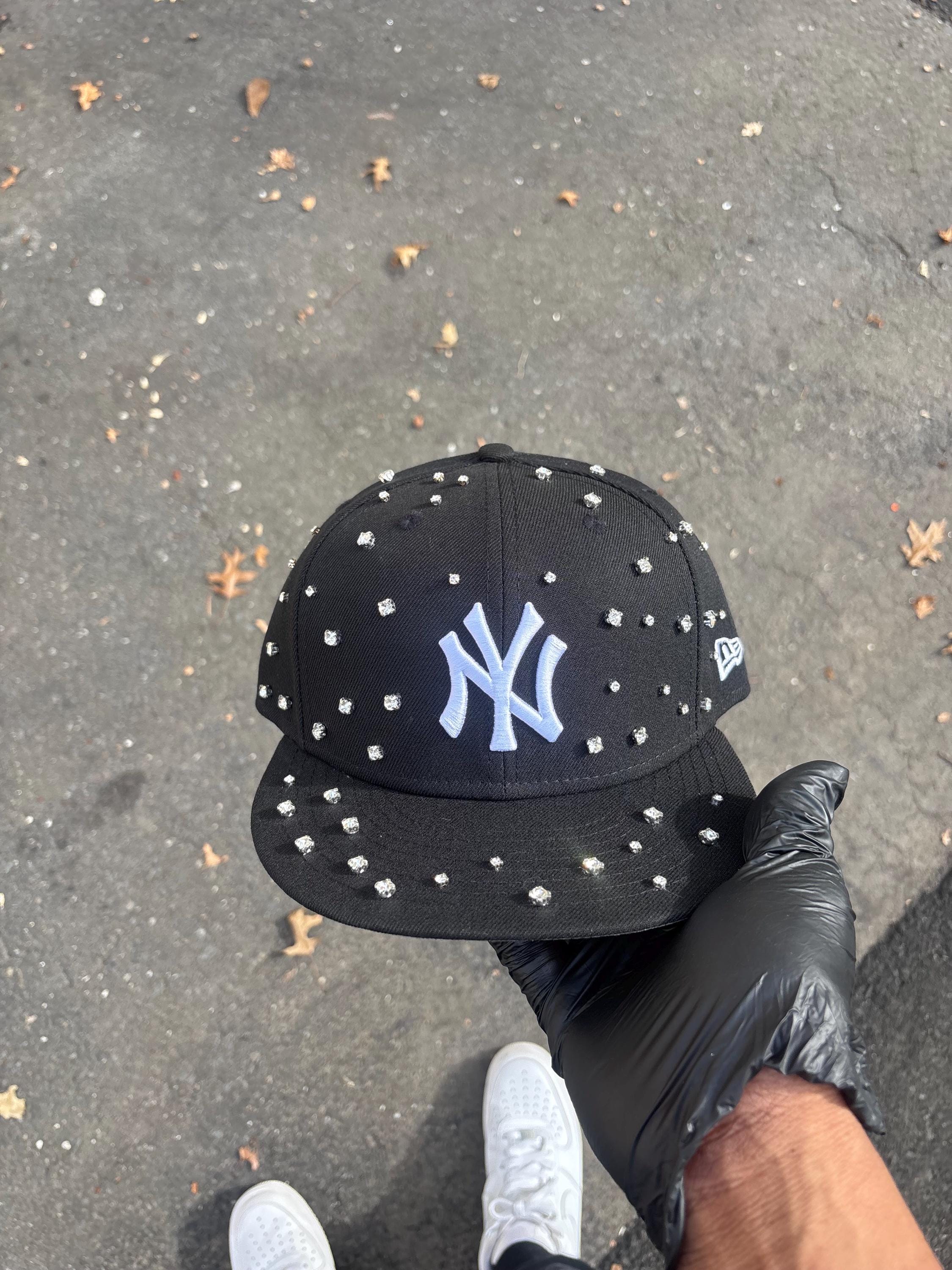 HYS ストーン装飾 キャップ New era fitted hat rhinestone - Etsy 日本