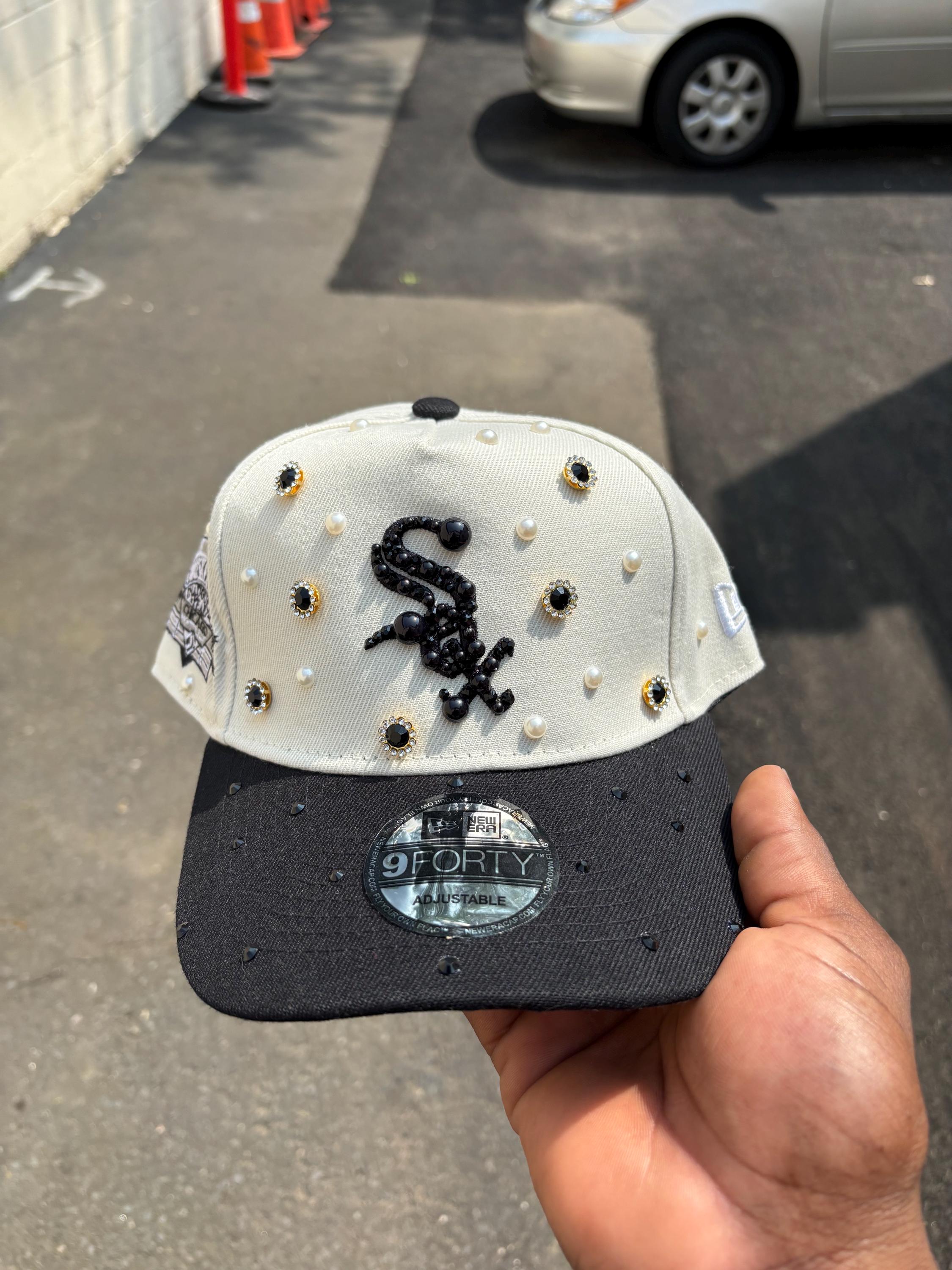 Chicago White Sox Snapback (chitown) Rhinestones and Pearls