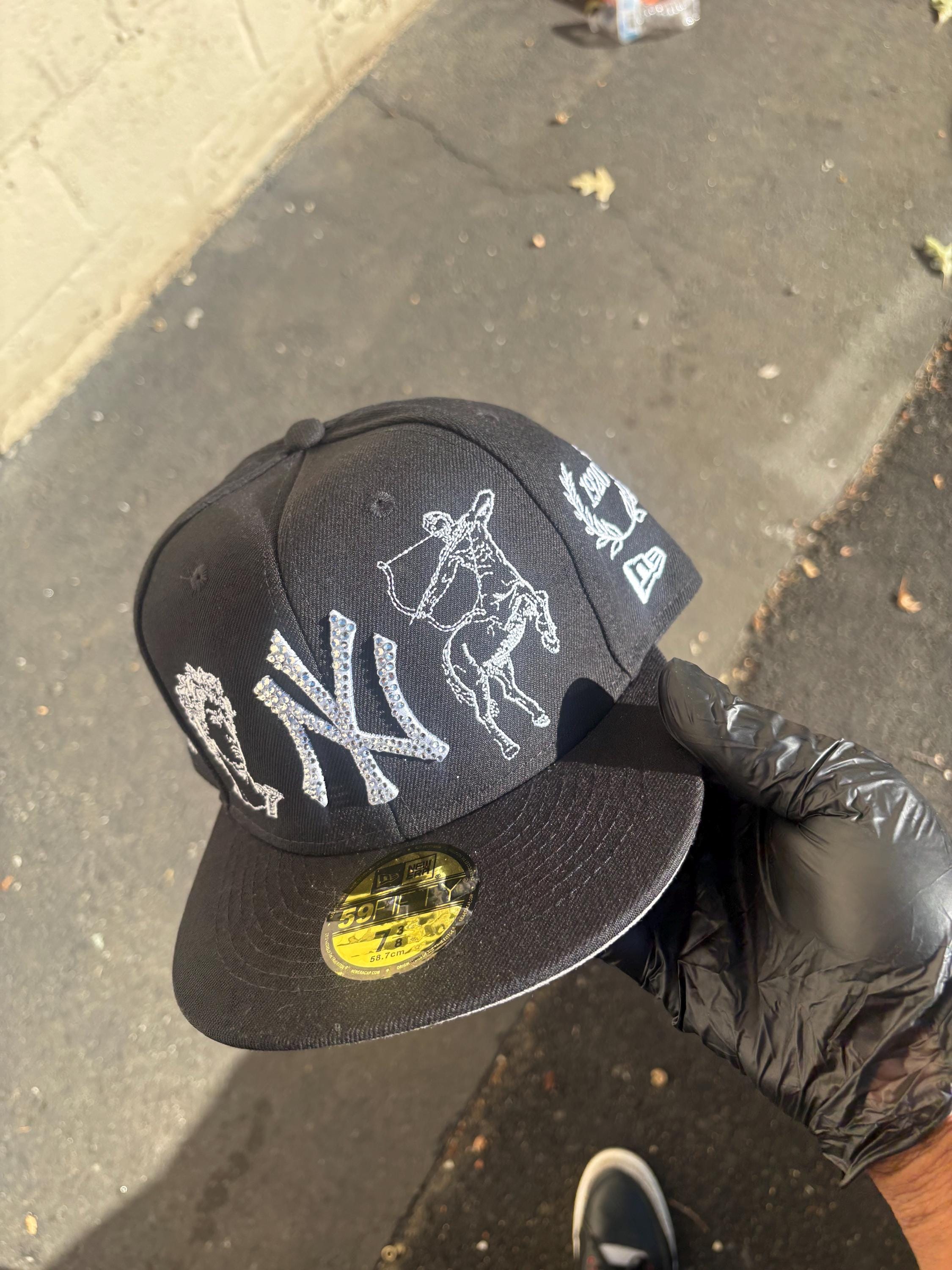 New York Yankees Iced Out New Era Fitted Hat Rhinestones - Etsy