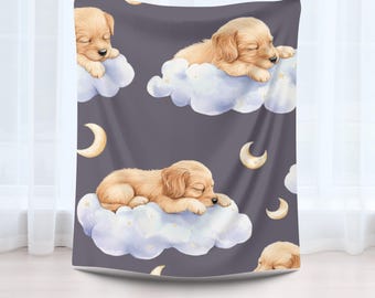 Sleeping Puppy Velveteen Blanket: Cozy Cloud Throw