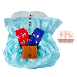 Caja de regalo para ella, calcetines de mujer, billetera, atrapasol de cristal, decoración del hogar, regalo de cumpleaños, aniversario, San Valentín, idea de regalo, amante de los perros