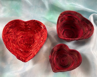 Heart Shaped Textile Basket Bowl Valentine