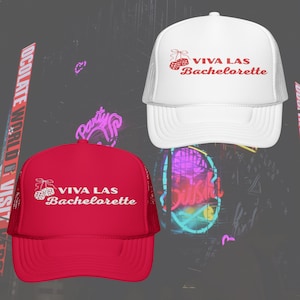 Viva Las Bachelorette Trucker Hat, Vegas Bachelorette Hat Custom, Feeling Lucky, Lucky In Love, Custom Bachelorette Party Favors Hat