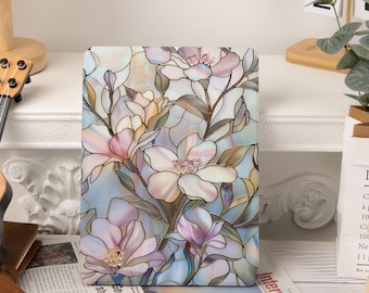 Stained Glass Flowers iPad Case, iPad Air 4/5/6 iPad 10/9/8/7 10.9" 10.5 10.2" iPad Pro 12.9'' 2022/2021 Pro 11" 13'' iPad Mini 6 Case Cover