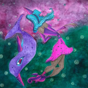 Trippin&#39; in the Deep - original drawing/painting