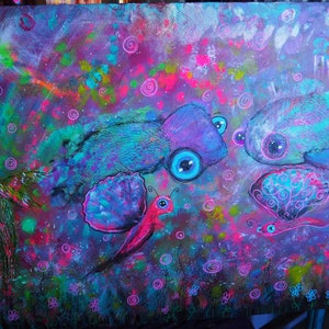 Enter Galactic - original surreal painting on canvas