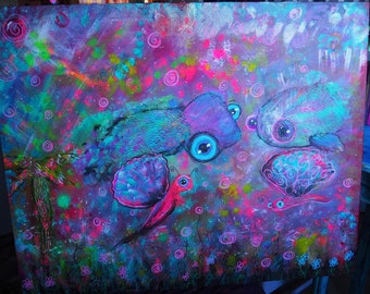 Enter Galactic - original surreal painting on canvas