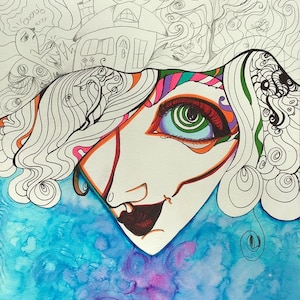 Losing My Mind - original drawing/painting