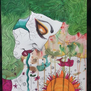 Face Your Imperfections - original drawing/painting