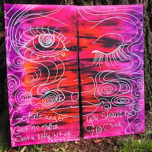 You should be sad - 2 original Gemälde auf flacher Leinwandplatte - Halsey inspiriert