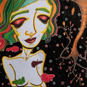 Breathing Autumn Breeze - original drawing/painting