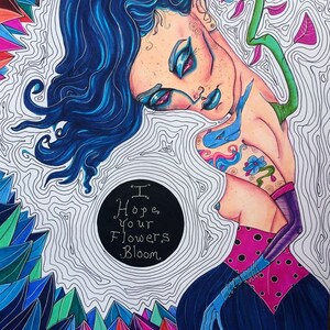 I Hope Your Flowers Bloom - original drawing/painting