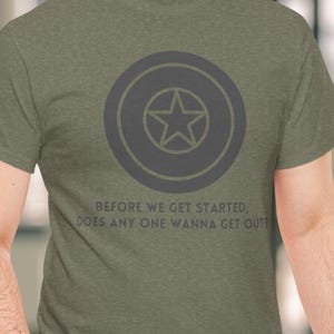 Superhero Shield Quote Tee: Winter Hero Apparel image 1