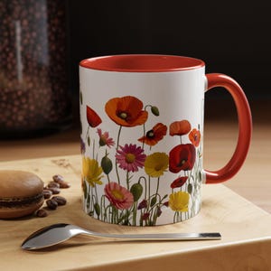 Wildflower Ceramic Mug 11oz | Botanical Coffee Cup | Cottagecore Floral Mug | Nature Lover Gift | Aesthetic Tea Mug | Garden-Inspired
