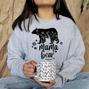 Mama Bear Sweatshirt: Floral Bear, Cozy Mom Gift