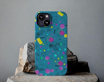 90s Retro iPhone Case: Y2K Colorful Pattern, Soft & Durable