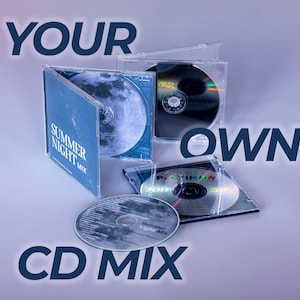 CD mix personalizzato con playlist su misura, custodia jewel case, copertina anteriore, retro copertina e libretto.