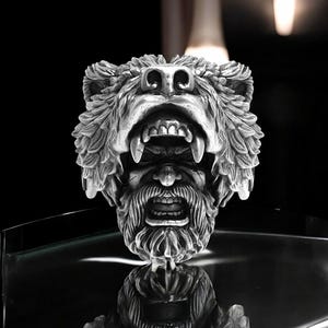 Sterling Silver Wolf Ring: Handmade Gothic Biker Jewelry