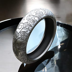 Botanical Grape Leaf Ring: Handmade 925 Sterling Silver Floral Band