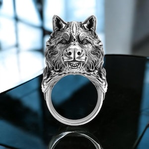 Handmade Sterling Silver Wolf Ring - Fierce Animal Jewelry