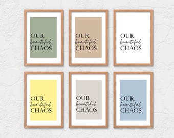 Our Beautiful Chaos Print Set, Minimalist Home Decor (Digital Download)