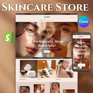 Luxus Sauber Shopify Theme | Hautpflege Website Template | Ästhetisches & Minimalistisches Design