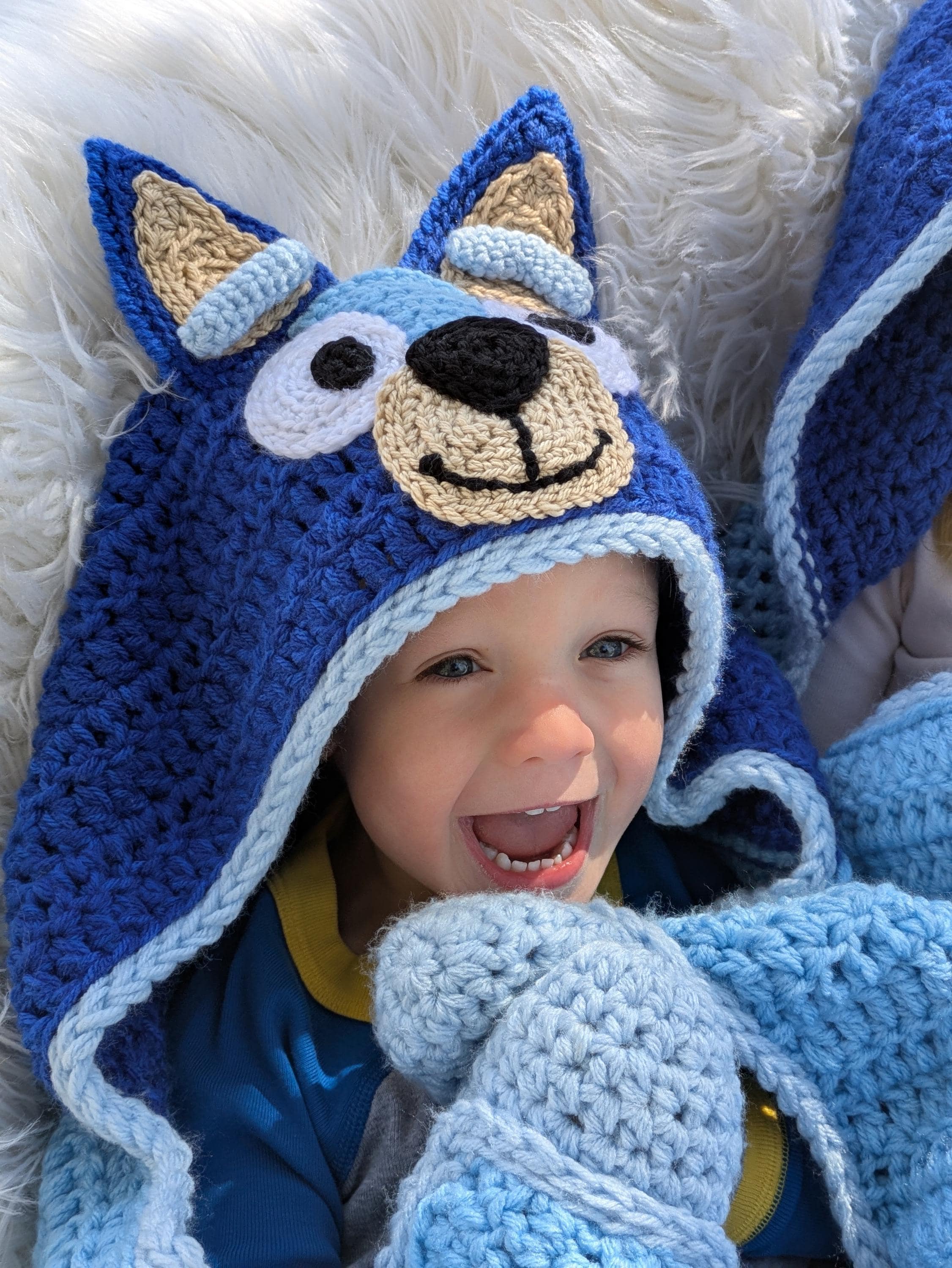 Blue Heeler Dog Hooded Blanket Crochet Pattern – 1-year - Adult