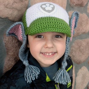 Recycle rescue dog crochet hat pattern with earflaps