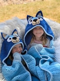 Crochet Pattern & Video - Blue Heeler Dog Crochet Blanket, Blue Dog Hooded Blanket Pattern, Blue Heeler Crochet, Hooded Blanket Pattern