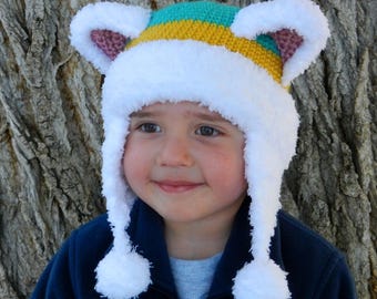 Husky Rescue Dog Crochet Hat Pattern - Earflap & Brim Options (PDF Pattern)