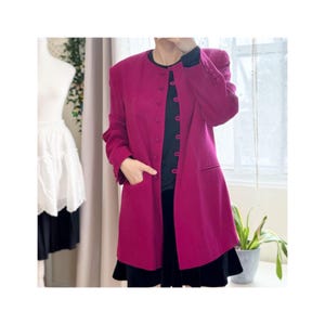 Vintage 100% Pure Virgin Wool Deep Pink Blazer