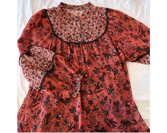 Floral Patchwork langes Kleid