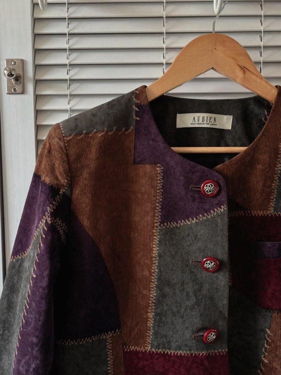 Vintage Velvet Patchwork Style Jacket - image 3