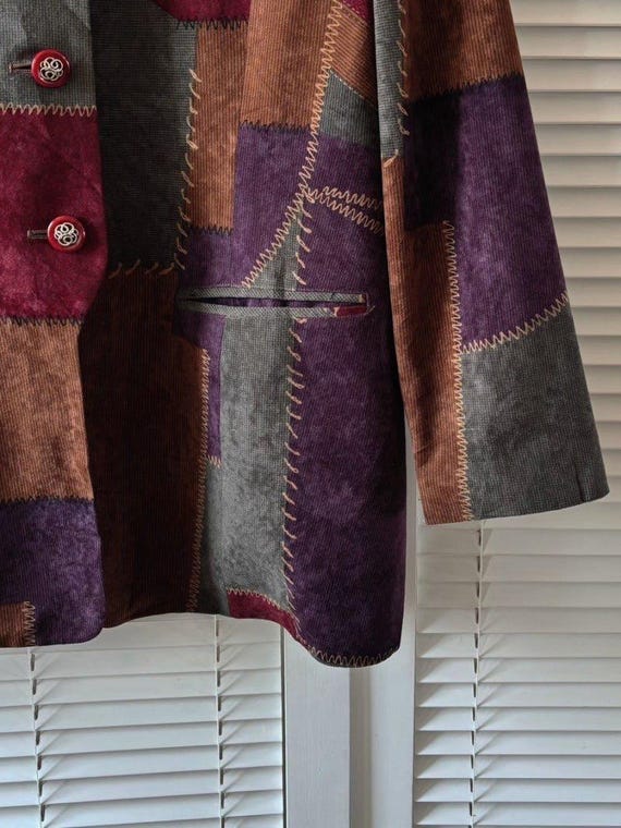Vintage Velvet Patchwork Style Jacket - image 5
