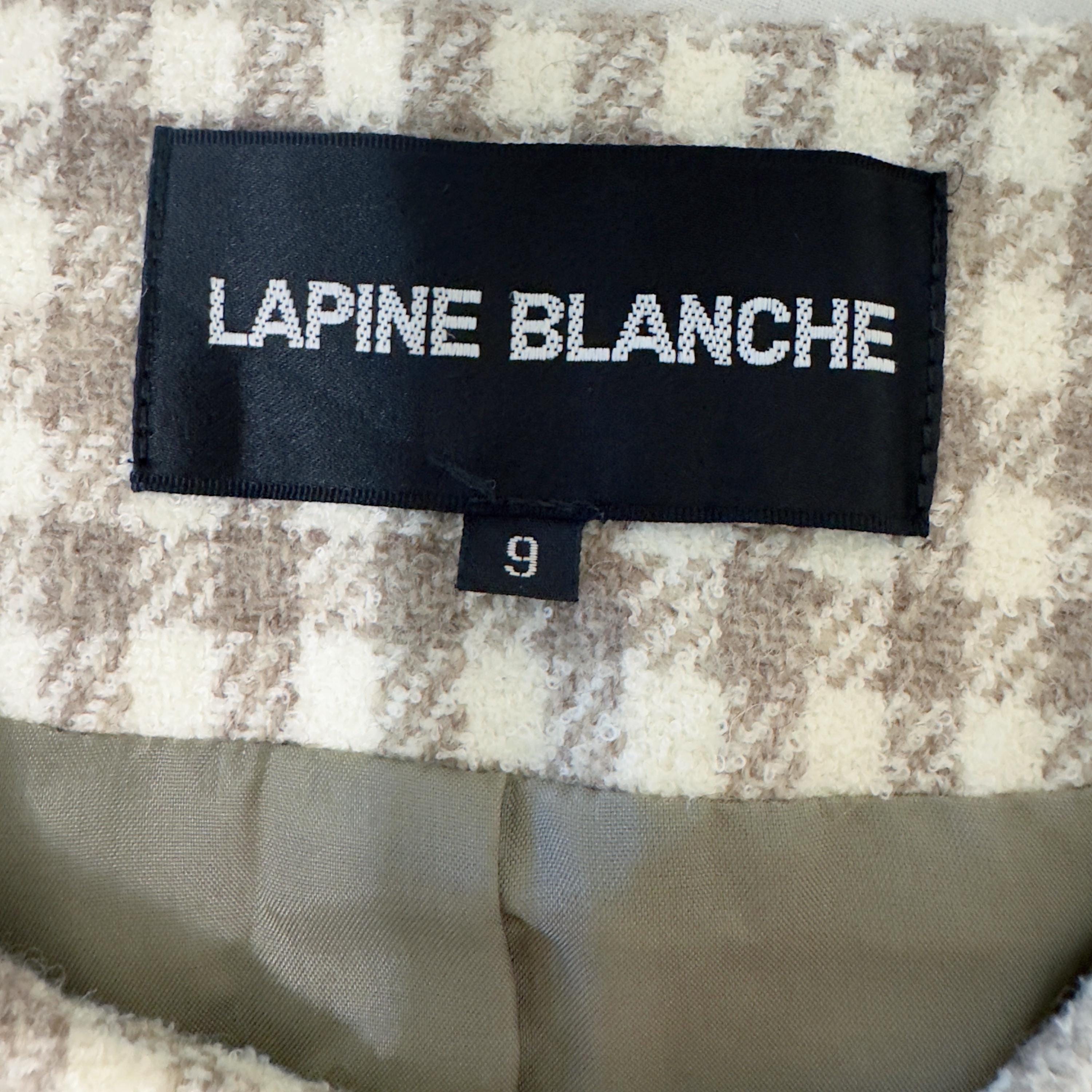 LAPINE BLANCHE Wool Blend Checkered Jacket – Minimalist Cropped 