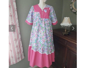 Vintage Floral Patchwork Prairie Dress