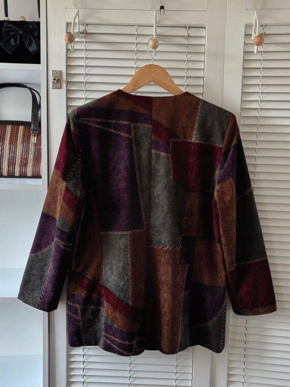Vintage Velvet Patchwork Style Jacket - image 7