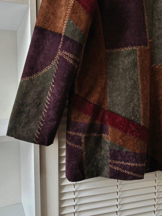 Vintage Velvet Patchwork Style Jacket - image 9