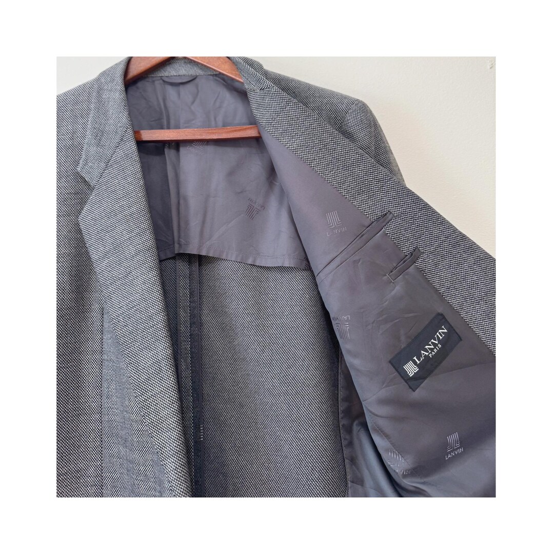 Vintage LANVIN Paris Wool Blazer – Made in Japan Textured Vintage LANVIN Paris Wool Blazer – Made in Japan Textured