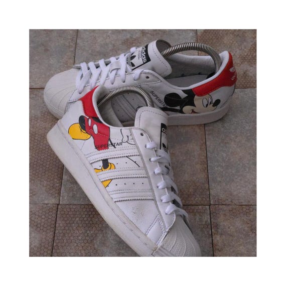 Adidas X Disney Mickey Mouse Superstar Sneakers  Women's 250mm - Etsy