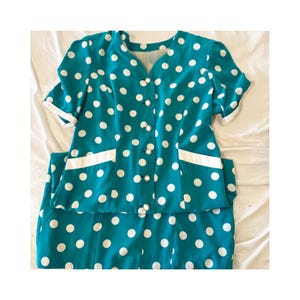 Vintage Polka Dot Button-Up Dress