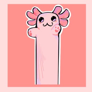 Pink Axolotl Broken Glass Holo Sticker