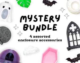 Jumping Spider Mystery Bundle: 4 Oops Enclosure Accessories, Assorted Hides, Ledges and Climbing Decor