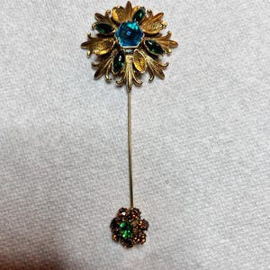 60's 1960年代 ラインストーン ブローチ ペンダントTOP 2WAY