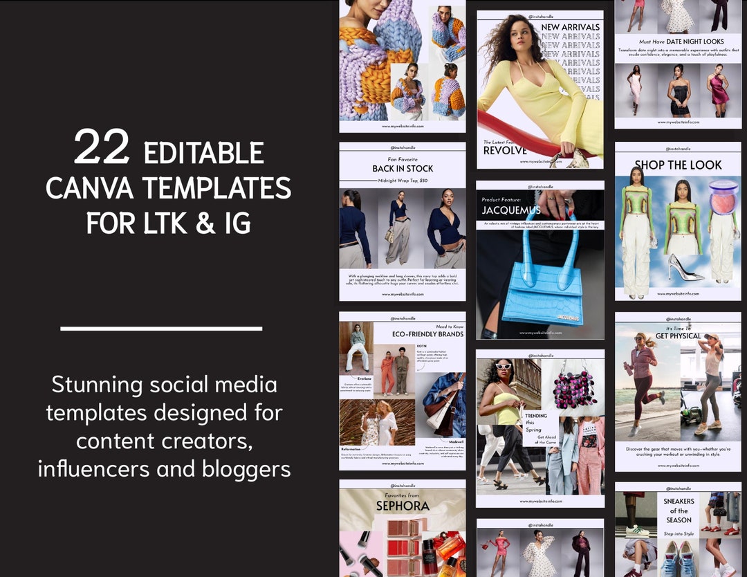 22 Editable Canva Templates for LTK & Social Media Content Creators and ...
