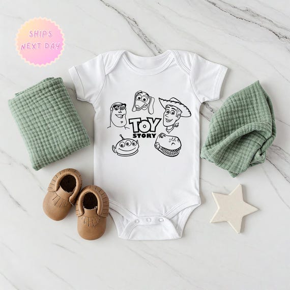 Toy Story Faces Baby Bodysuits Kids Clothing Unique Designs