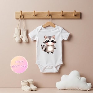 Cute grey raccoon Baby Bodysuits & Kids Clothing - Unique Designs for Your Little One!